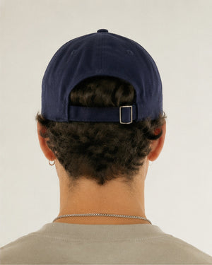 Navy Blue Baseball Cap Mano Santo 3D Embroidered