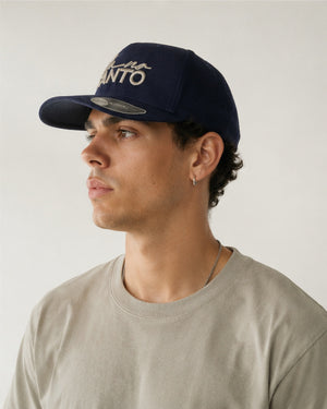 Navy Blue Baseball Cap Mano Santo 3D Embroidered
